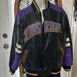 LSU Tigers Black and Purple Bomber Jacket
